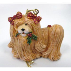 Lhasa Apso Dog Christmas Ornament Russ Berrie NIB Dog Holiday Decor